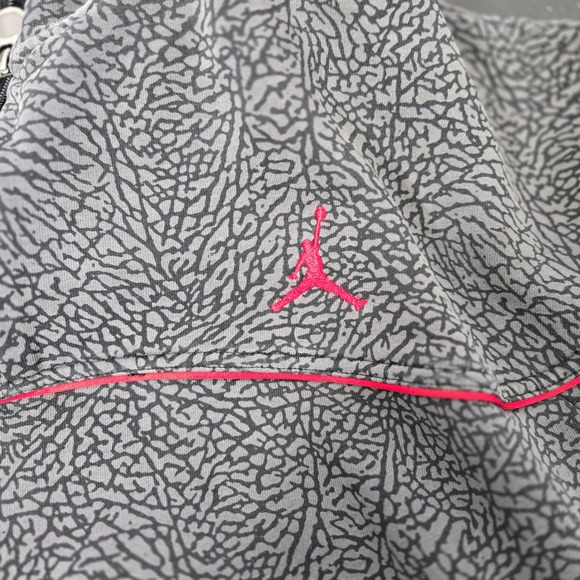 Nike Jordan Pullover Sweatshirt Quarter Zip Gray Elephant‎ Print XXL Street Ball - Picture 8 of 9